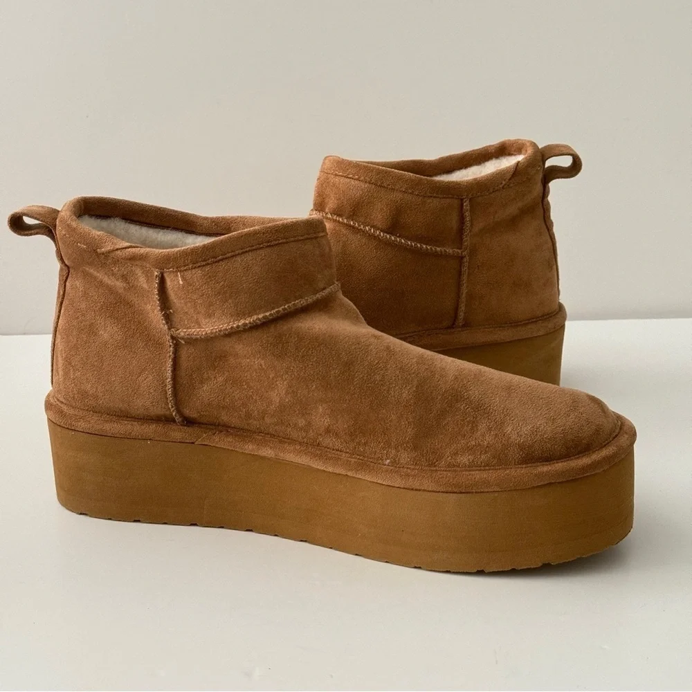 Madden Girl Embrace Platform Booties Tan